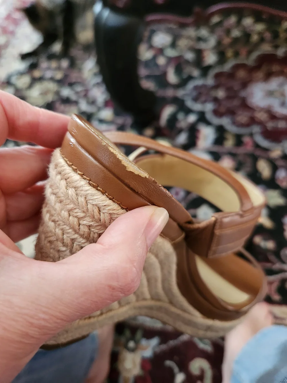 MICHAEL Michael Kors Brown Wedge Sandals with Gold Hardware